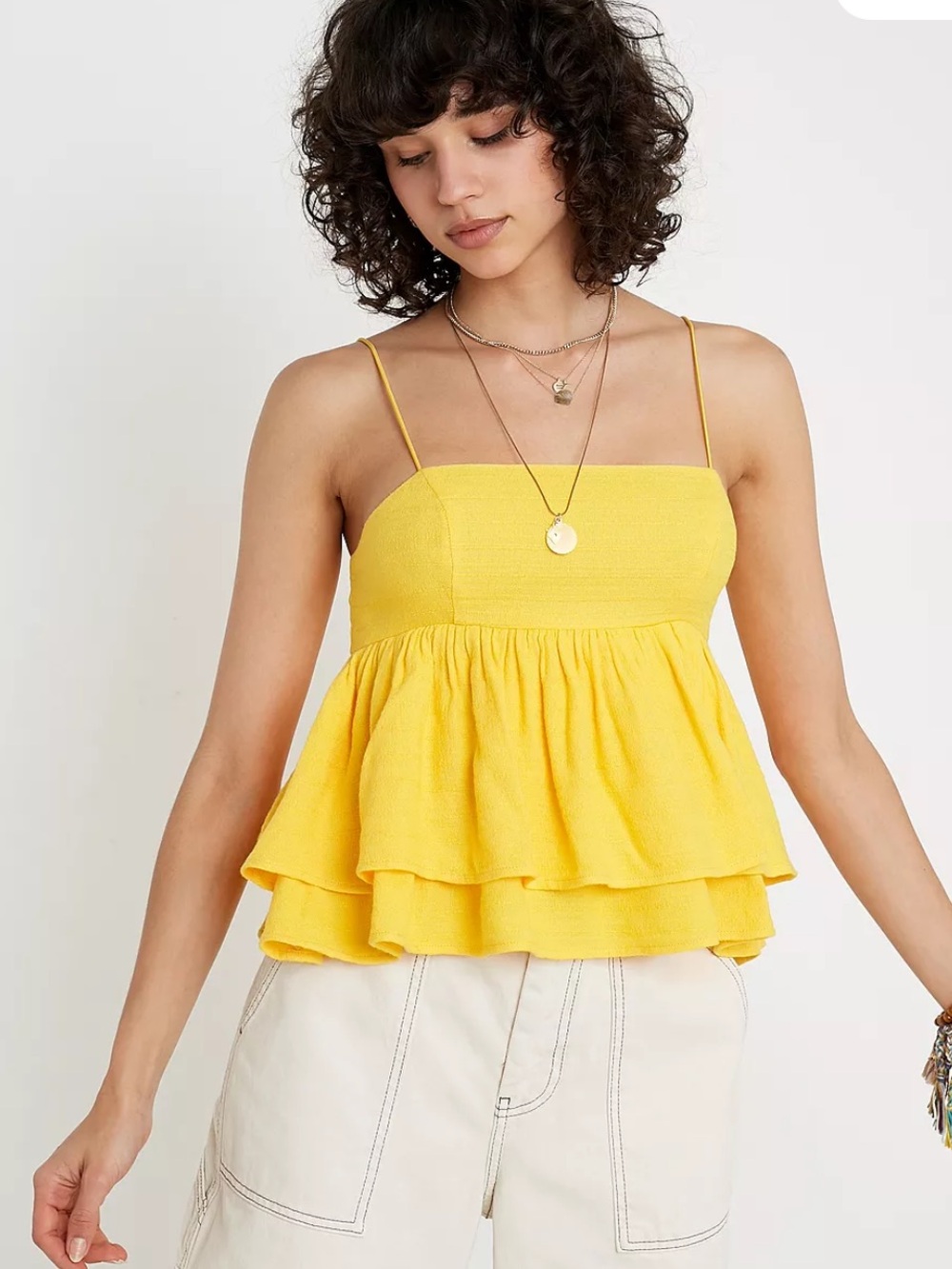 Urban Outfitters Women's Olivia Tiered Ruffled Babydoll Cami Size XS